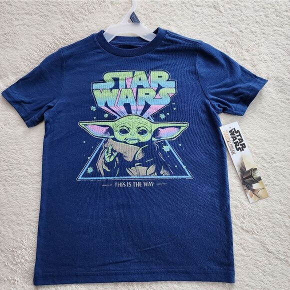 NWT BOY'S Star Wars short sleeve T-Shirt "This Is The Way" Baby Yoda size xs4/5 - Picture 1 of 5